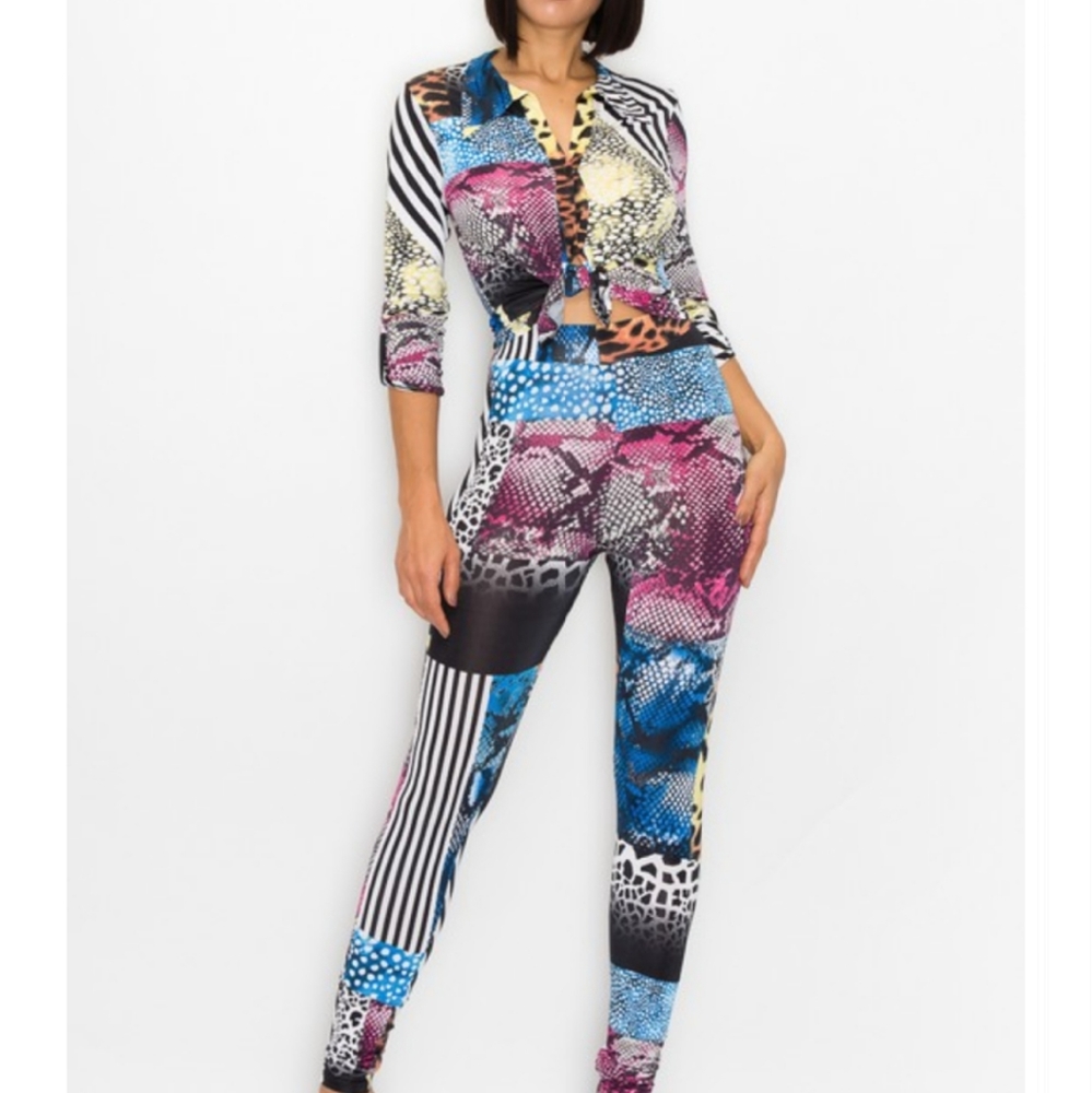 Two Piece Multicolored Set
